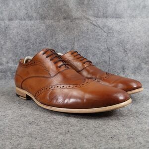 W Collection Shoes Mens 7.5 Oxford Dress Leather Classic Formal Wingtip Brown